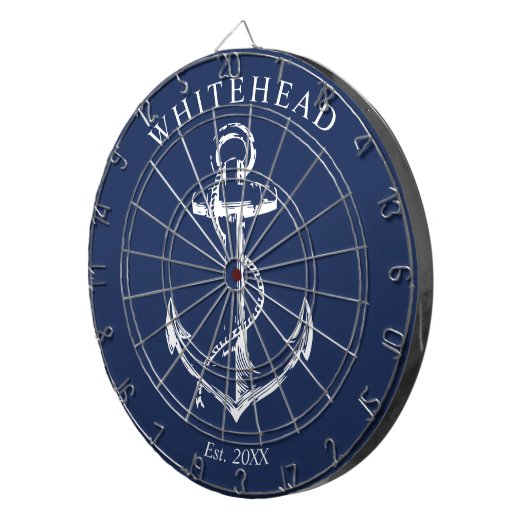 Cible De Fléchettes Ancre Monogramme marine Bleu (Devant droit)