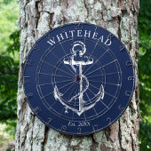 Cible De Fléchettes Ancre Monogramme marine Bleu