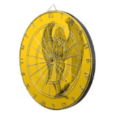 Cible De Fléchettes Angel - design noir et jaune (Devant droit)