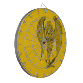 Cible De Fléchettes Angel - design noir et jaune (Devant gauche)