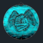 Cible De Fléchettes Angel Eros en amour, design noir et vert<br><div class="desc">Angel Eros dans l'amour,  dans les nuages,  noir et vert design,  Imaginaire dessin au crayon par Krisi ArtKSZP</div>