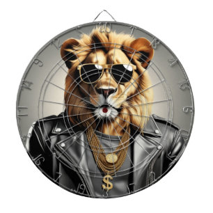 Cible De Fléchettes Animal cool Avec Lunettes De Soleil Et Veste En Cu