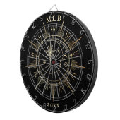 Cible De Fléchettes Année noire Monogramme de la Lune solaire céleste (Devant droit)