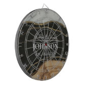 Cible De Fléchettes Anniversaire de Mariage Bois Agate Marbre Noir Bla (Devant gauche)