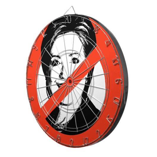 CIBLE DE FLÉCHETTES ANTI-HILLARY CLINTON (Devant droit)