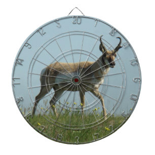 Cible De Fléchettes Antilope Pronghorn A10 marchant dans les fleurs sa