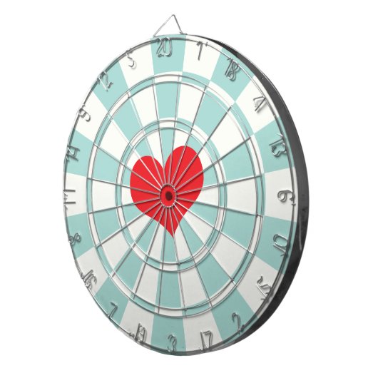 Cible De Fléchettes Aqua ROUGE et blanc de COEUR (Devant droit)