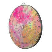 Cible De Fléchettes Aquarelle Abstraite rose jaune pourpre (Devant droit)