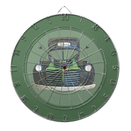 Cible De Fléchettes Aquarelle Antique Camion Darboard (Devant)
