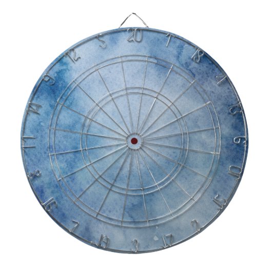Cible De Fléchettes Aquarelle bleue Texture (Devant)