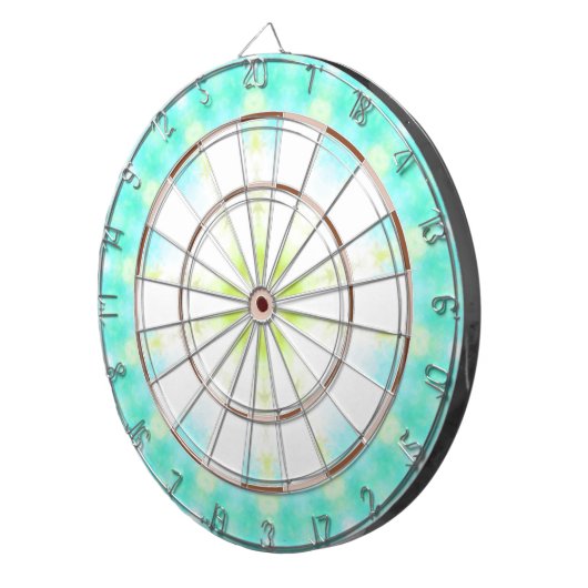 Cible De Fléchettes Aquarelle côtière Turquoise Tie Dye (Devant droit)