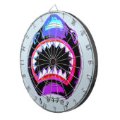 Cible De Fléchettes Aquarelle de requin rose violet illustration (Devant droit)