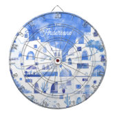 Cible De Fléchettes Aquarelle de Santorin personnalisée (Devant)