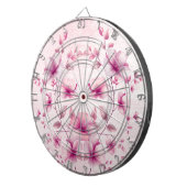 Cible De Fléchettes Aquarelle Fleurs roses Dartboard (Devant droit)