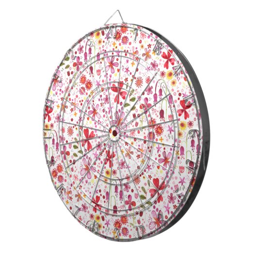 Cible De Fléchettes Aquarelle florale moderne (Devant droit)