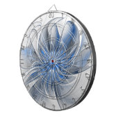 Cible De Fléchettes Aquarelle gris bleu Abstrait Fractal Art Flower (Devant droit)
