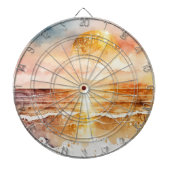 Cible De Fléchettes Aquarelle Plage Design 1 (Devant)