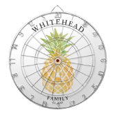 Cible De Fléchettes Aquarelle tropicale à ananas (Devant)