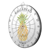 Cible De Fléchettes Aquarelle tropicale à ananas (Devant droit)