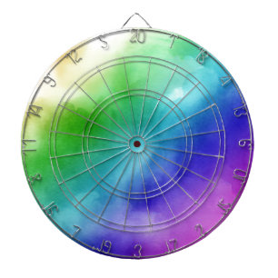 Cible De Fléchettes Aquarelles Rainbow