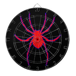 Cible De Fléchettes Araignée rouge Tableau noir