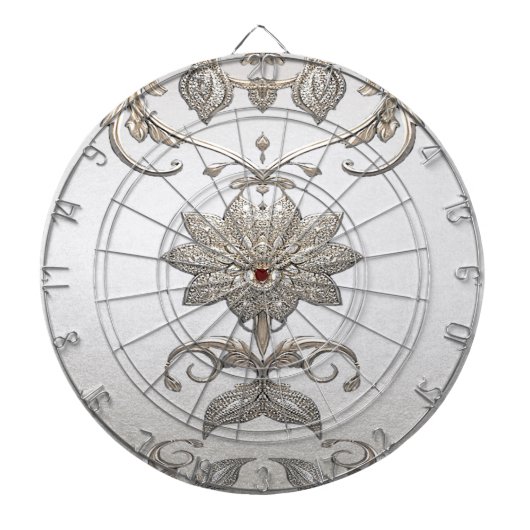 Cible De Fléchettes Arbre à fléchettes Florale Ornée Or (Devant)