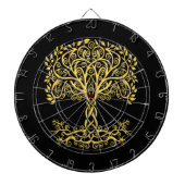 Cible De Fléchettes Arbre Celtique Jaune (Devant)
