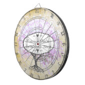 Cible De Fléchettes Arbre de mariage au cœur de feuilles de lavande (Devant droit)