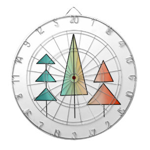 Cible De Fléchettes arbres arc-en-ciel modernes du milieu du siècle ro