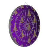 Cible De Fléchettes Arbres de Noël Gold sur violet (Devant gauche)
