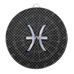 Cible De Fléchettes Argent Poissons Zodiac Connexion à l'impression de