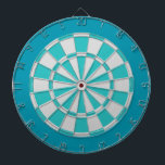 Cible de flechettes : Argent, turquoise, et Teal<br><div class="desc">L'argent,  la turquoise,  et le Teal légers ont coloré le jeu de Cible de flechettes comprenant 6 dards en laiton</div>