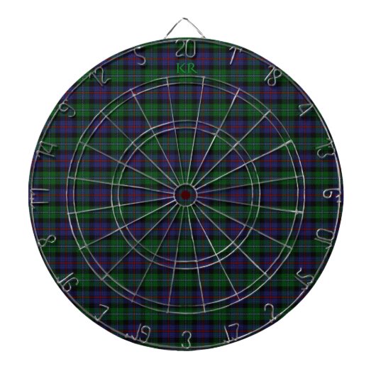 Cible De Fléchettes Argyll District Tartan avec monogramme / initiales (Devant)