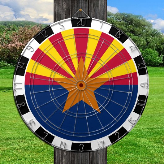 Cible De Fléchettes Arizona Dartboard USA & Arizona Drapeau / plateau 