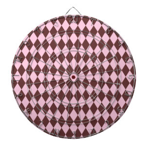 Cible De Fléchettes Arlequin Brown et rose
