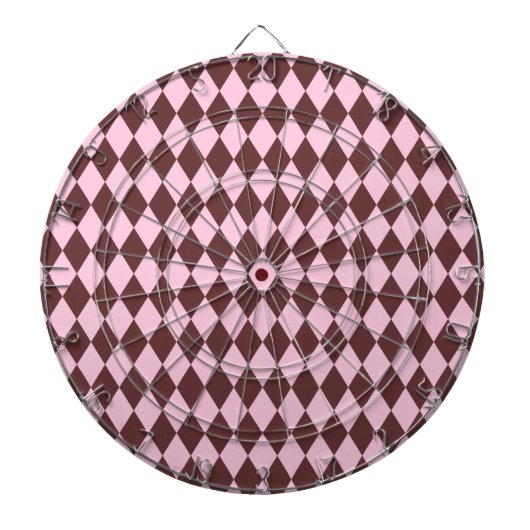 Cible De Fléchettes Arlequin Brown et rose (Devant)