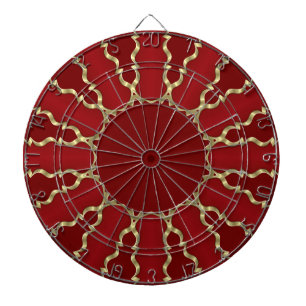 Cible De Fléchettes Armoire décorative rouge or
