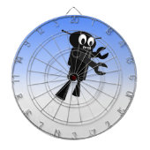 Cible De Fléchettes Arrière - plan Black Flying Robot Blue Sky (Devant)