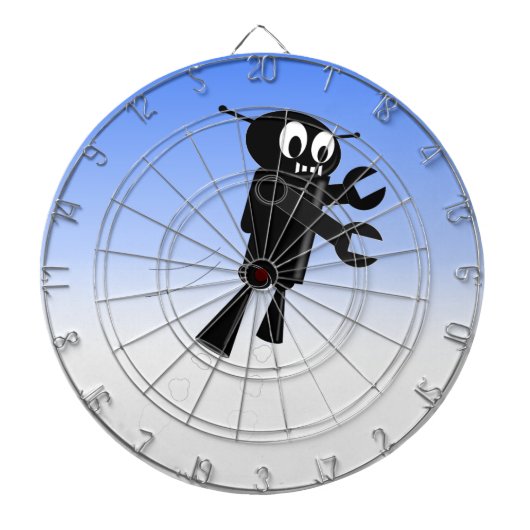 Cible De Fléchettes Arrière - plan Black Flying Robot Blue Sky (Devant)