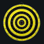 Cible De Fléchettes Art Abstrait avec cercles en noir et jaune<br><div class="desc">Art Abstrait aux formes géométriques circulaires en noir et jaune.</div>