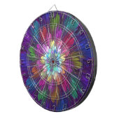 Cible De Fléchettes Art abstrait fractal de fleurs psychédéliques colo (Devant droit)