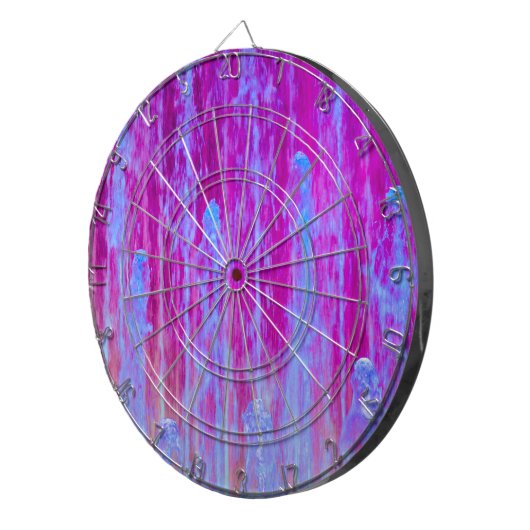 Cible De Fléchettes Art Abstrait numérique violet et bleu (Devant droit)