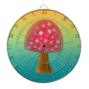 Cible De Fléchettes Art amusant des champignons rouges et blancs