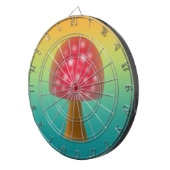 Cible De Fléchettes Art amusant des champignons rouges et blancs (Devant droit)