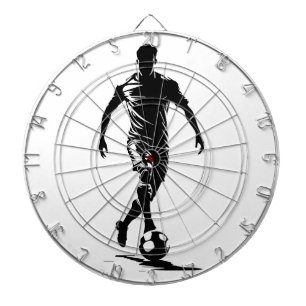 Cible De Fléchettes Art de silhouette de joueur de football minimalist