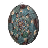 Cible De Fléchettes Art Fractal Abstrait Avec Profondeur Bleu Brown Ar (Devant droit)