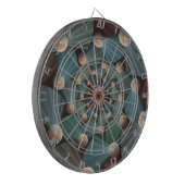 Cible De Fléchettes Art Fractal Abstrait Avec Profondeur Bleu Brown Ar (Devant gauche)