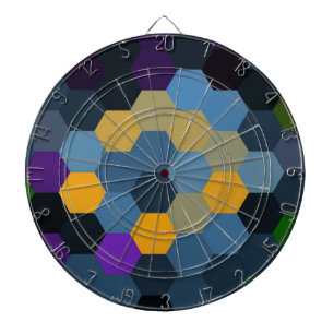 Cible De Fléchettes art hexagone rétro coloré