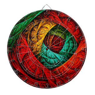 Cible De Fléchettes Artiste coloré moderne Art Abstrait Motif #09
