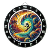 Cible De Fléchettes Artwork de surfer Sunset Wave (Devant)